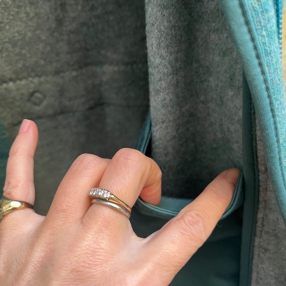 PrAna Kari Sweater / Jacket in Teal Green, Wool Blend + Fleece with Hood, Small - Picture 13 of 16